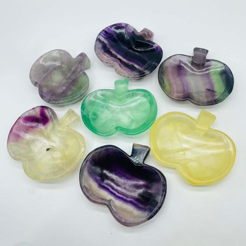 6 Types Different Shape Fluorite Colorful Shallow Bowl Heart Wholesale Moon Flower -Wholesale Crystals