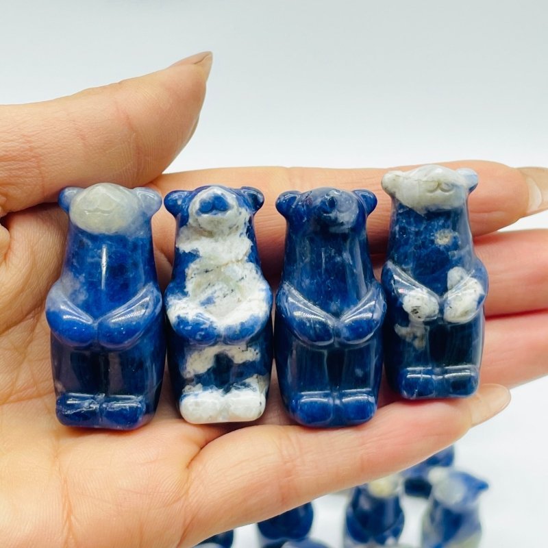 62 Pieces Sodalite Standing Polar Bear Carving - Wholesale Crystals