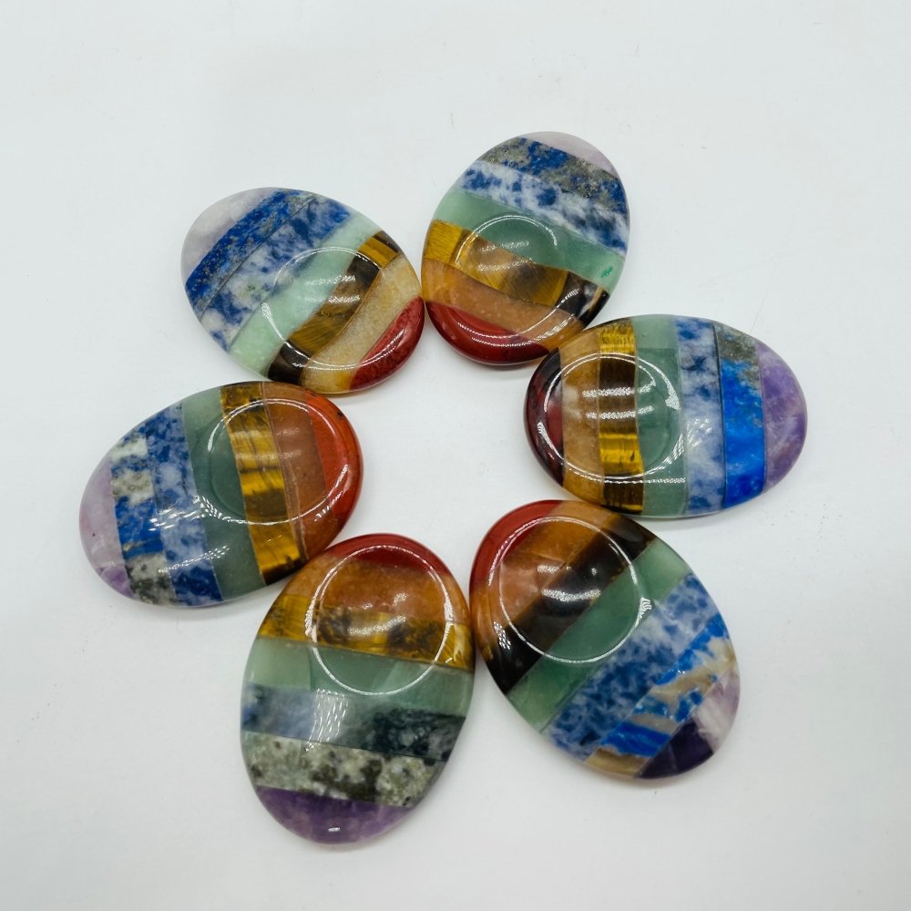 7 Chakra Thumb Stone Worry Stone Wholesale -Wholesale Crystals