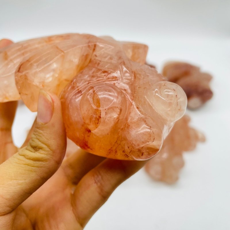 7 Pieces Fire Quartz GoldFish Carving -Wholesale Crystals