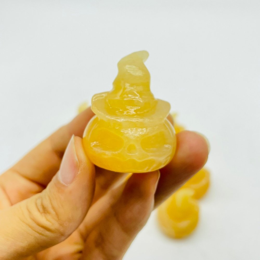 Yellow Calcite Pumpkin Wizard Carving Wholesale -Wholesale Crystals