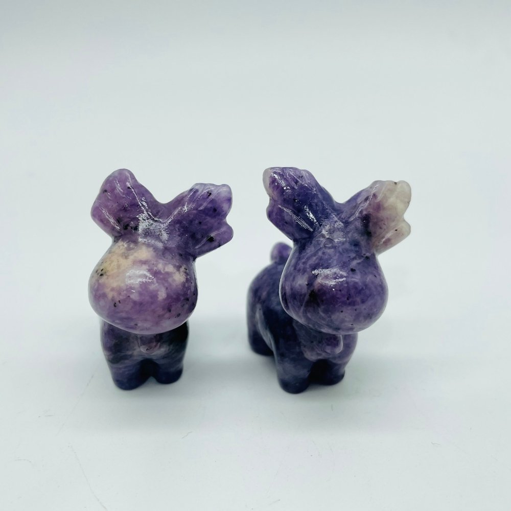 8Types Christmas Moose Carving Crystal Wholesale Lepidolite Pyrite -Wholesale Crystals