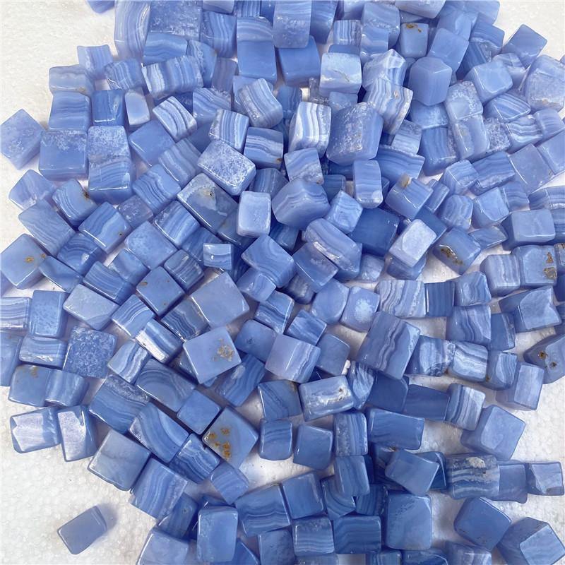 Blue Lace Agate Cube Tumbled -Wholesale Crystals