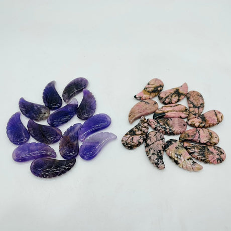 Angel Wing Carving Pendant Chevron Amethyst Rhodonite Wholesale -Wholesale Crystals