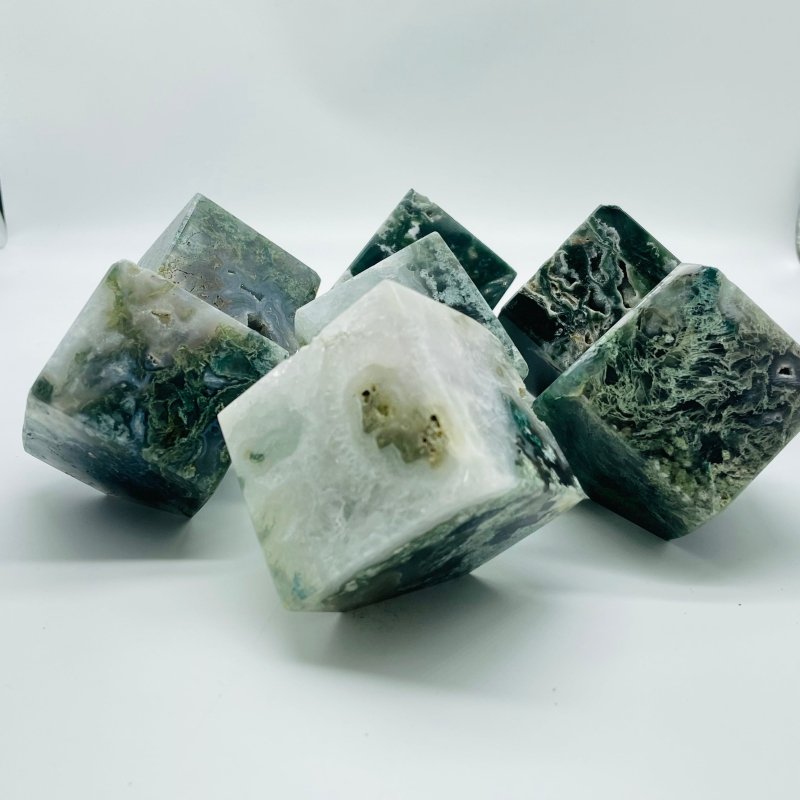 Beautiful Moss Agate Cube Wholesale -Wholesale Crystals