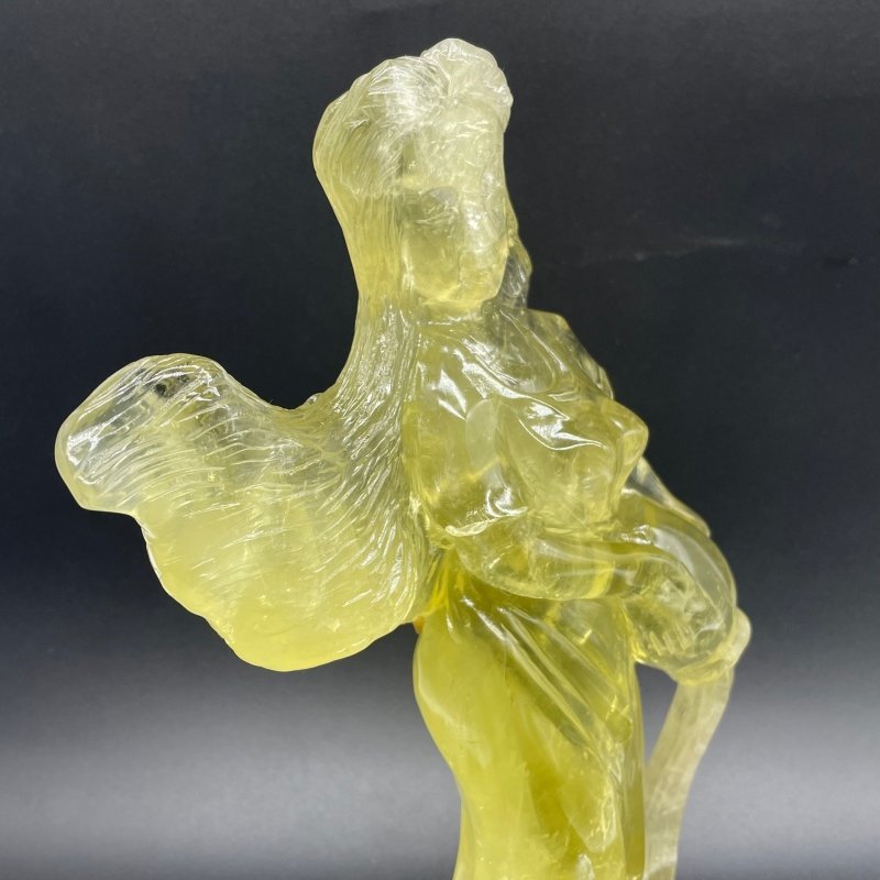 Citrine Goddess Girl Watering Flowers Carving - Wholesale Crystals