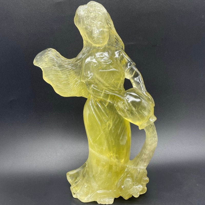 Citrine Goddess Girl Watering Flowers Carving - Wholesale Crystals