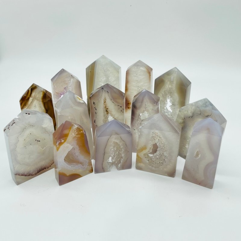 Geode Druzy Agate Four Sided Point Crystal Wholesale -Wholesale Crystals