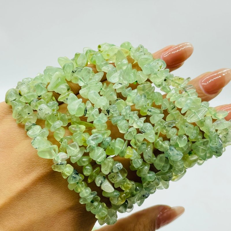 Green Prehnite Chip Bracelet Wholesale -Wholesale Crystals