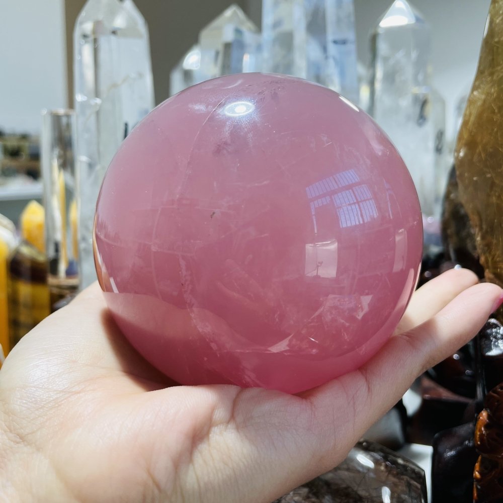 High Quality Deep Pink Rose Quartz Sphere Ball -Wholesale Crystals