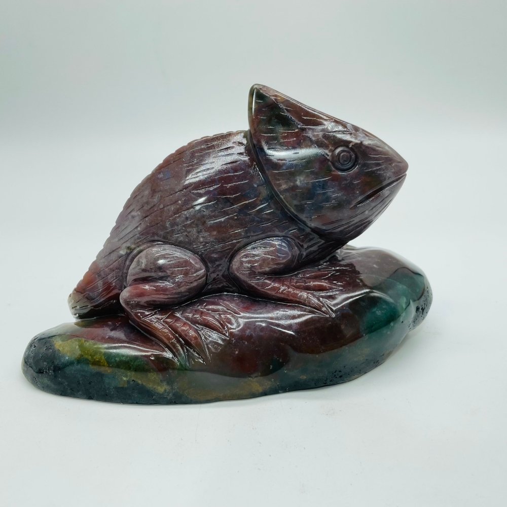 High Quality Ocean Jasper Chameleon Lizard Carving -Wholesale Crystals