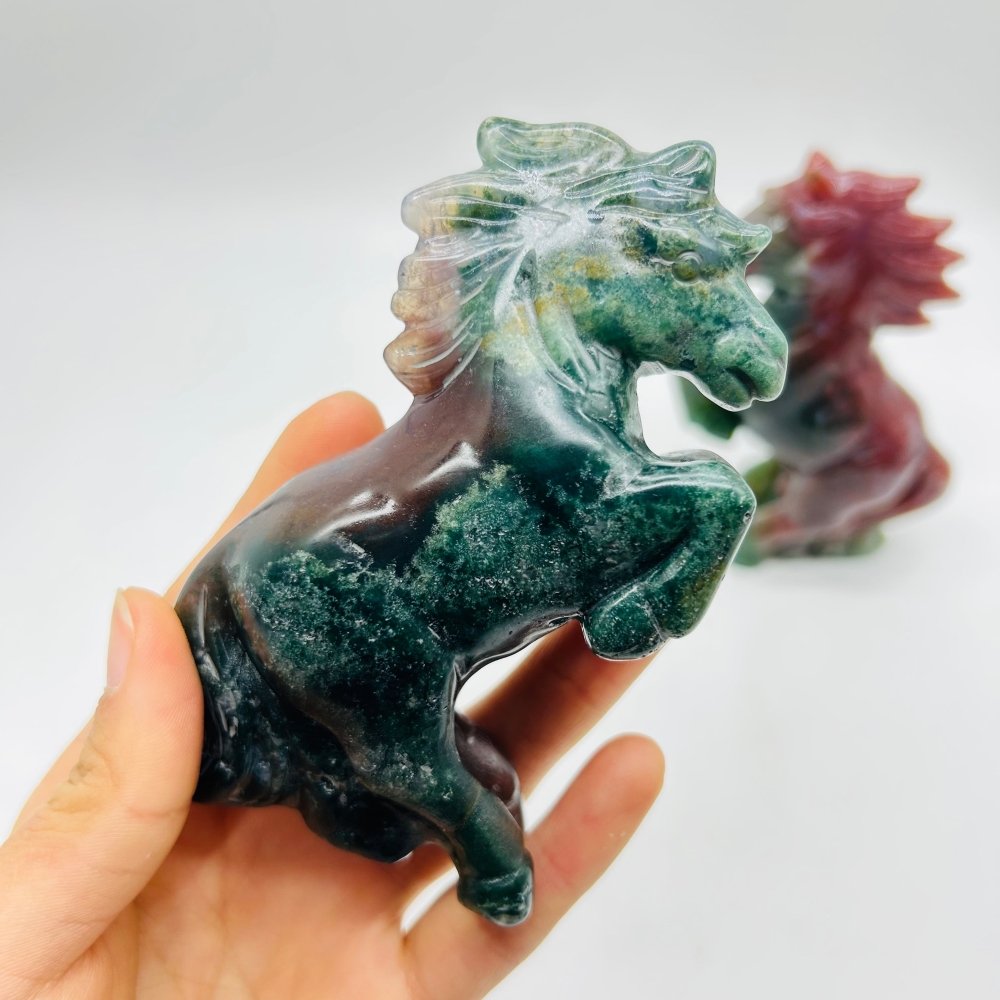 High Quality Ocean Jasper Stand Horse Carving -Wholesale Crystals
