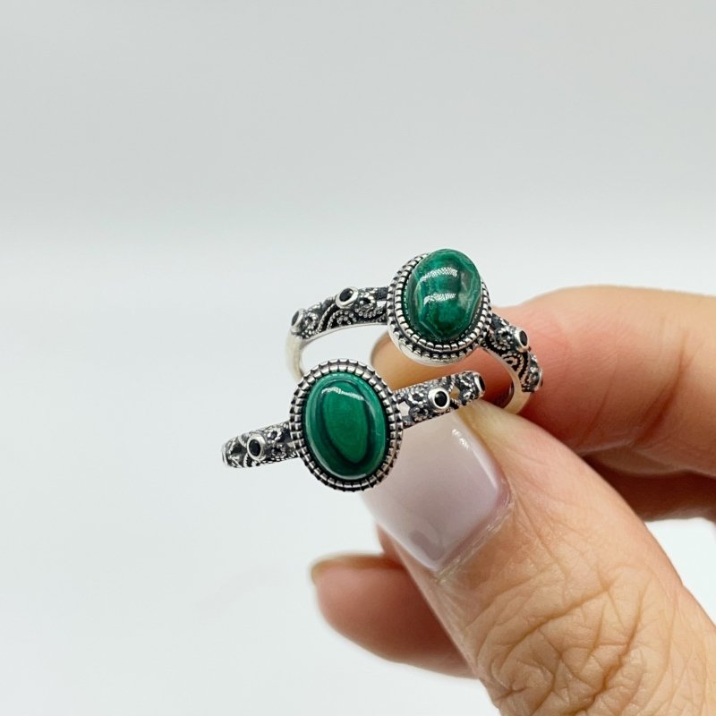 High Quality S925 Sterling Silver Malachite Ring Wholesale UK