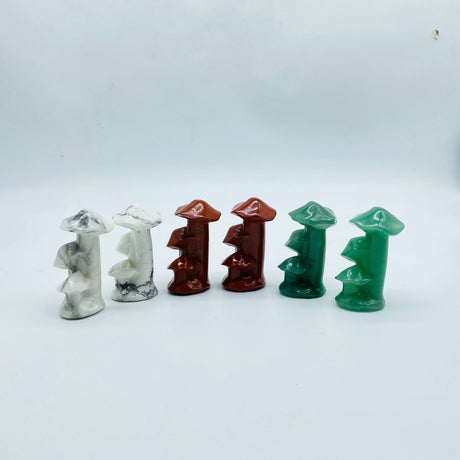 Howlite&Red Jasper Aventurine Mushroom Tree Carving Wholesale -Wholesale Crystals