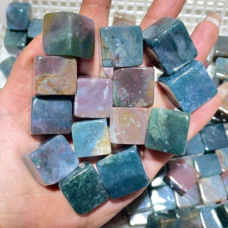 India Agate Cube Tumbled Wholesale - Wholesale Crystals