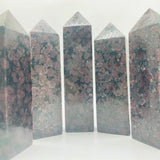 Large Garnet Mixed Astrophyllite Four-Sided Tower Point Wholesale -Wholesale Crystals