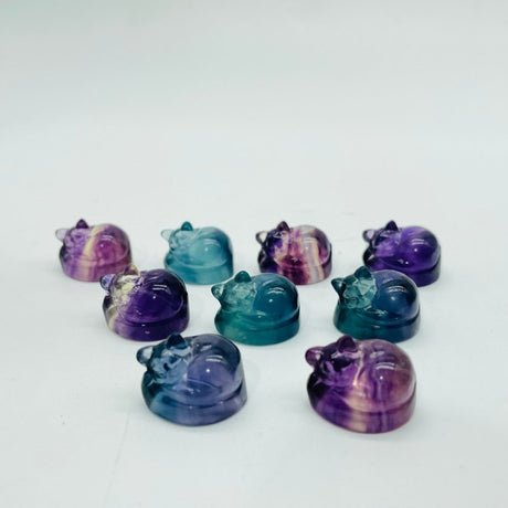 Mini Fluorite Sleeping Cat Carving Wholesale -Wholesale Crystals