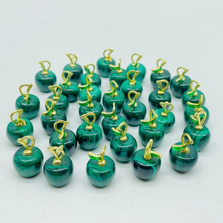 Mini Malachite Apple Carving Pendant Wholesale -Wholesale Crystals