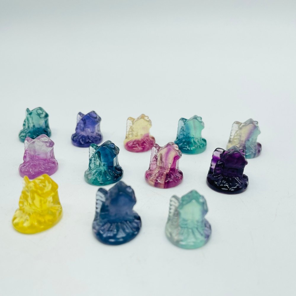 Mini Rainbow Fluorite Castle Carving Wholesale -Wholesale Crystals