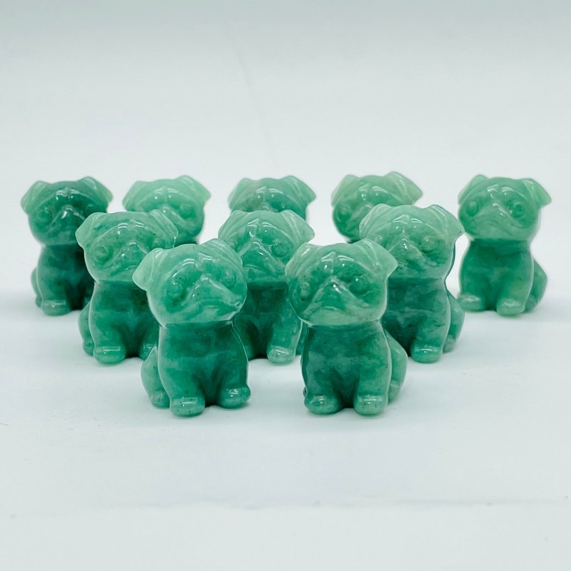 Natural Green Aventurine Pug Dog Carving Wholesale -Wholesale Crystals