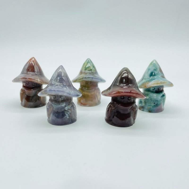 Ocean Jasper Cute Little Witch Carving Wholesale - Wholesale Crystals