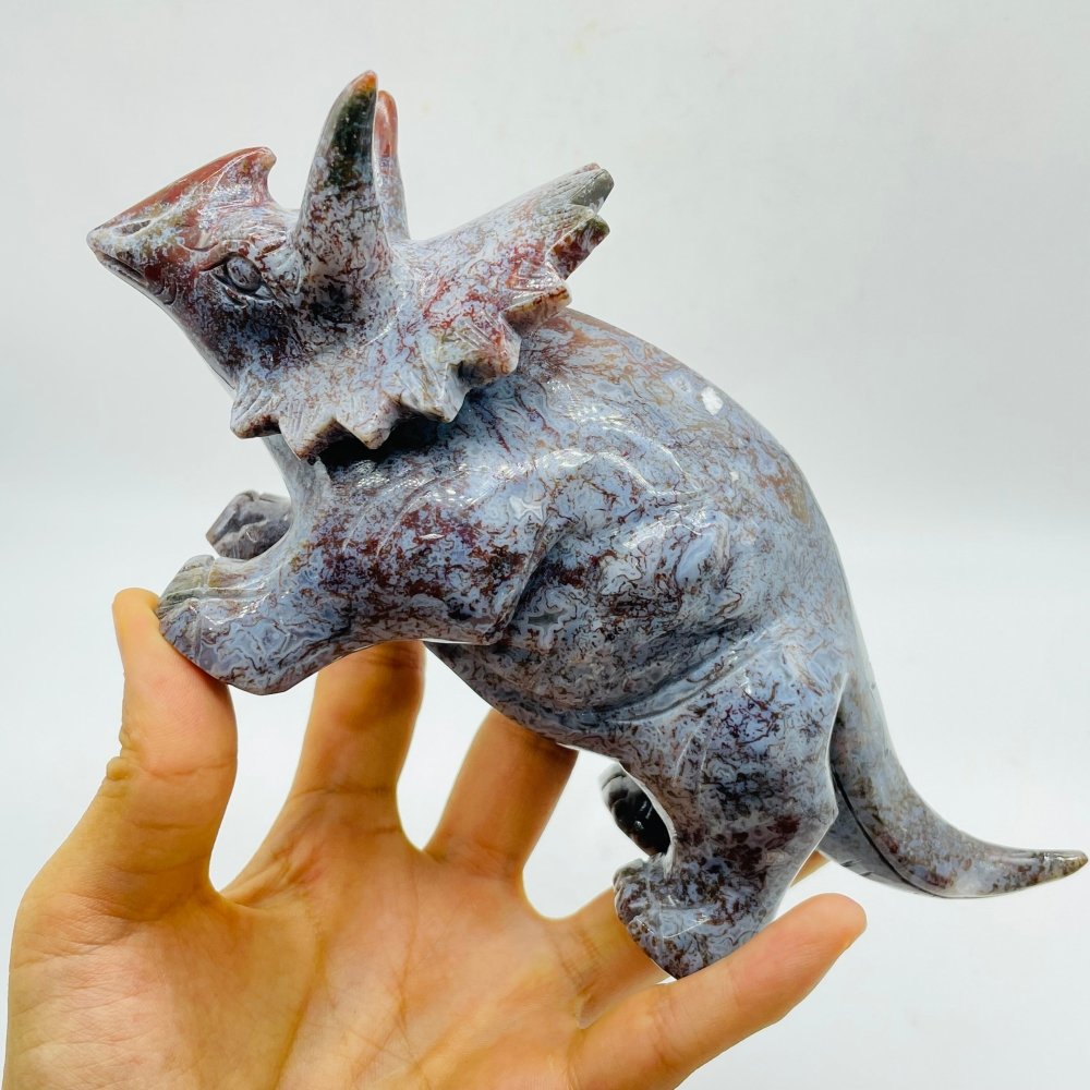 Ocean Jasper Three Horns Dinosaur Carving -Wholesale Crystals