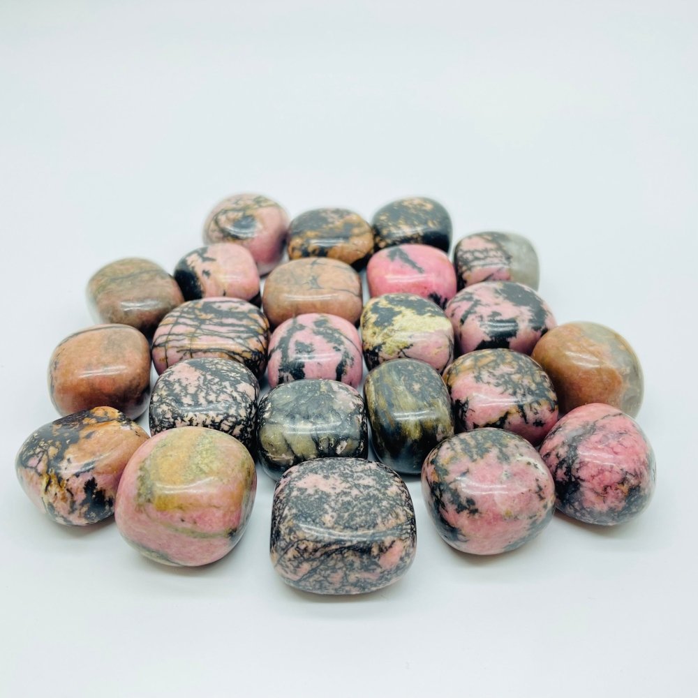 Pink Black Rhodonite Tumbled Wholesale -Wholesale Crystals