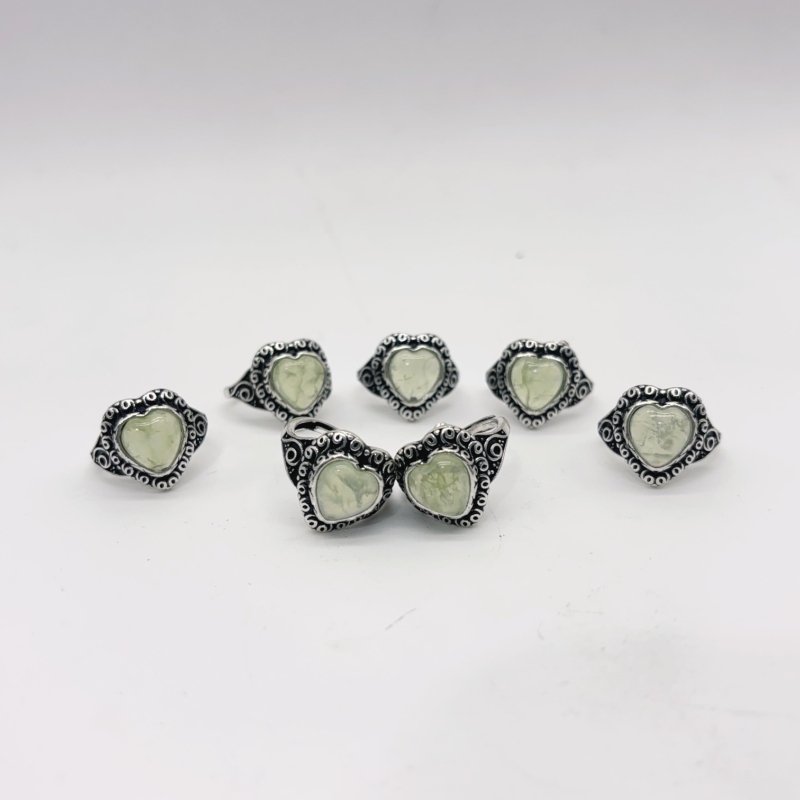 Prehnite Heart Shape Ring Crystal Wholesale - Wholesale Crystals