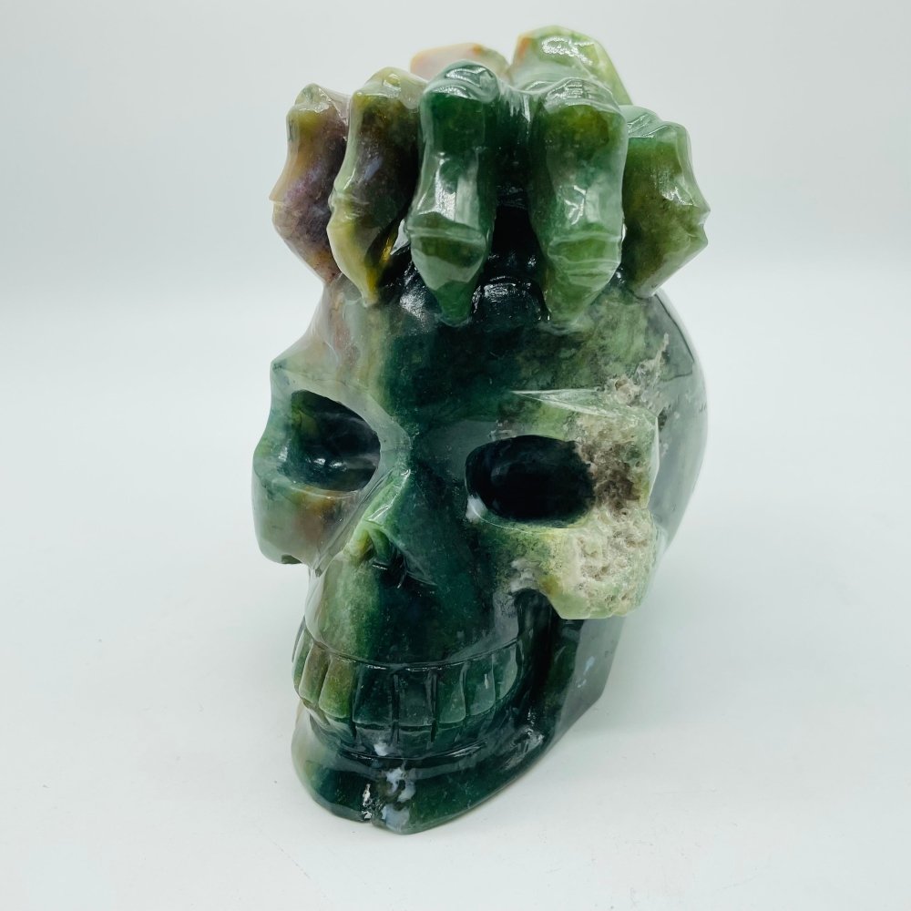Unique Ocean Jasper Skull With Hand Carving -Wholesale Crystals