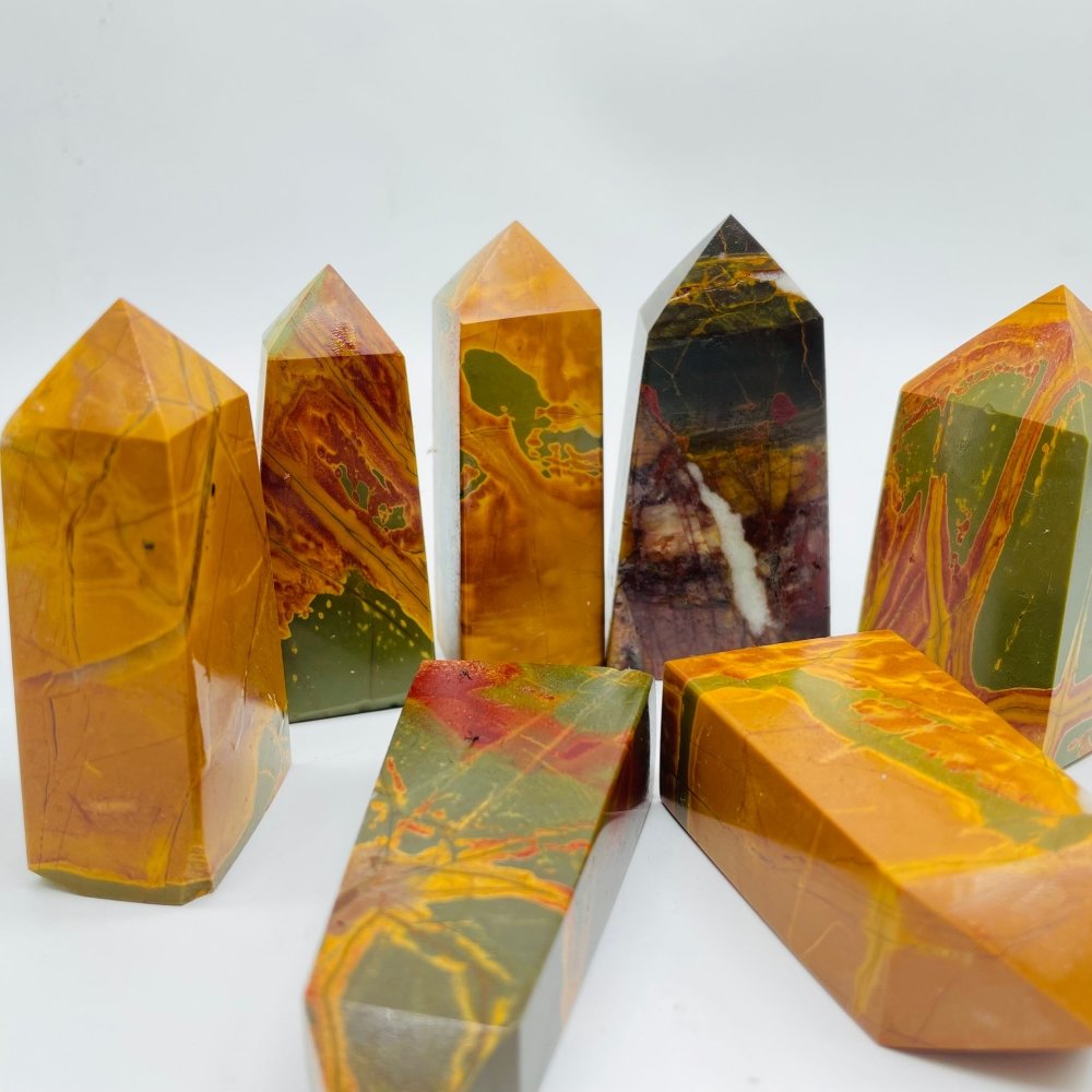 Yellow Marble Four-Sided Tower Point Wholesale -Wholesale Crystals